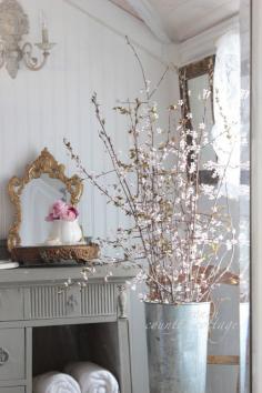 FRENCH COUNTRY COTTAGE: It's a Spring Thing Features -- galvanized vase