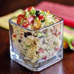 
                    
                        Mediterranean Quinoa Salad - I love it when one of our recent recipes does so well and this one has been re-pinned over 37 THOUSAND times! Thats pushed it into our TOP TEN Recipes ever!
                    
                