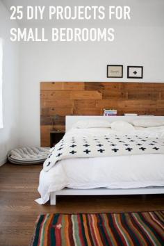 25 DIY projects for Small Bedrooms WOOD HEADBOARD*