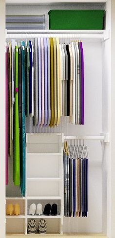 
                    
                        10 Ways to Squeeze a Little Extra Storage Out of a Small Closet-- inexpensive-- perfect for master closet in condo
                    
                