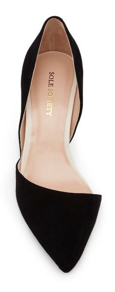 
                    
                        black d&#39;Orsay pointed-toe pumps, Sole Society | love the slightly asymmetrical line of the toe
                    
                