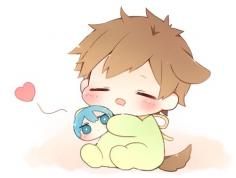 
                    
                        Haju zzzzz.  Makoto happy with his Haru squishy bean ...  From nrmimi_ ... Free! - Iwatobi Swim Club, free!, iwatobi, squishy bean, makoto, tachibana, makoto tachibana, dog, puppy
                    
                