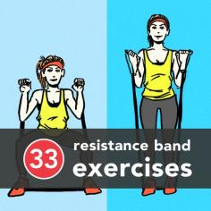 Looking for new ways to use your resistance band? Here are 33 resistance band exercises you can do anywhere. #HealthyLiving #Exercise via@greatist