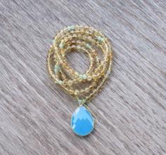 
                    
                        Beautiful Citrine Boho Necklace  Bezel Blue by BBTresors on Etsy
                    
                