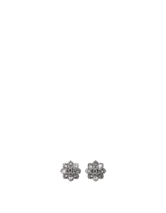 Metal earrings paved with diamantés... - CHANEL