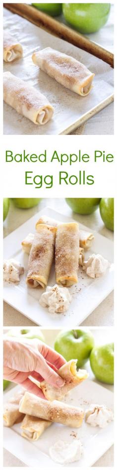Baked Apple Pie Egg Rolls- -Recipe Runner-- A fun and easy to make alternative to apple pie!
