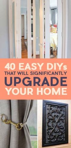 
                    
                        40 Easy DIYs That Will Instantly Upgrade Your Home - I like the flush lighting, beadboard cabinets, framed light switches, painted vent, tall window rod mount, & framed mirror :)
                    
                