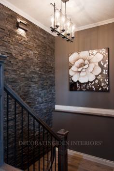 Stone wall for basement, colors.  LOVE THIS and the dark wall!