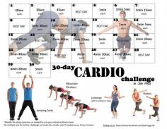 30 Day Cardio Challenge  See more exercises and learn more about healthy living at www.40YearOldRunner.com