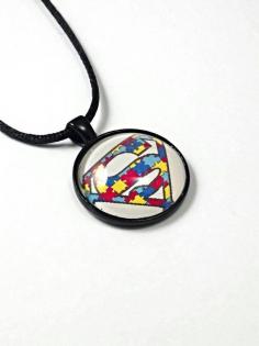 
                    
                        Superman autism necklace autism awareness jewelry  by GenevasSky
                    
                