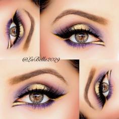 Before you want to add purple and gold eye makeup, eye makeup gold purple or makeup contouring photo above is nice guide. from: facebook.com