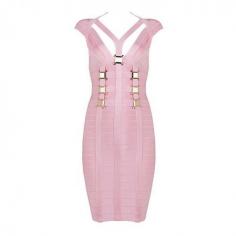
                    
                        Starry Pink Metal Buckle Hollow Halter Bandage Dress   � from www.starry97.com/...
                    
                