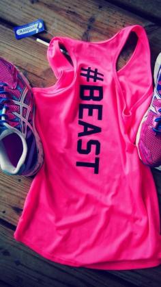 Workout top tank #beast for our hard core burners! Hot pink fitness fashion