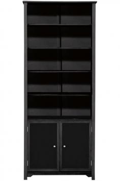 Shop for Decor at The Home Depot. Inspired by vintage English design, the Oxford Black 4-Shelf Single Bookcase With Cabinet from Home Decorators Collection will beautifully complement a wide variety of decor. Sturdy with hardwood veneer construction and a sleek black finish, the adjustable shelves provide plenty of space for books, photographs or personal treasures, while the ample cabinet adds additional storage space. Great as a stand-alone piece, this bookcase looks fabulous installed in pairs to give your decor a polished look. Color: Black.