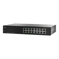 The Cisco SF100-16 16-Port 10/100 Switch is an unmanaged switch that offers the performance and ease of use you need to get your business connected. This easy-to-use switch works right out of the box, with no software to configure. Use this switch to connect up to 16 computers, printers, and wireless access points, as well as to share network resources such as servers and network-attached storage. Quality of service (QoS) enhances network performance and improves the quality of voice and video. The switch optimizes power efficiency and features Energy Efficient Ethernet, which reduces energy consumption without compromising performance. The Cisco SF100-16 delivers the reliability and performance you need to keep your network running smoothly and isprotected by a limited lifetime warranty. Benefits: Connects up to 16 network devices-including computers, printers, wireless access points, and servers-to quickly share and transfer files and videoQoS improves the quality of voice and video traffic Works right out of the box, with no software to configure Designed for desktop or rack-mount installation.