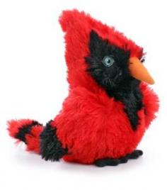 goDog Birds Cardinal with Chew Guard Technology Tough Plush Dog Toy