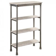 Home Styles The Orleans 4-Tier Shelf When you yearn for a elegant look that is both classic and modern, turn to Orleans-not the city, but this 18th century French Creole Cottage inspired shelving unit. The clean lines and refined looking materials blend with any decor and bring an air of subtle grandeur to your space. The slotted shelves with casted fitted feet and capped legs are reminiscent of French Quarter architecture, and provide plenty of practical storage for your room in the most stylish way possible. What You Get The Orleans 4-tier shelf Manufacturer's 30-day warranty on parts