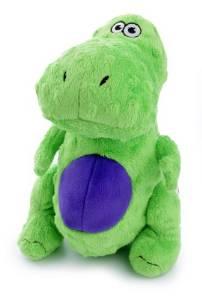 goDog Dinos T-Rex Green Large with Chew Guard Technology Tough Plush Dog Toy