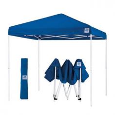 Take the E-Z UP&reg; 10x10 Pyramid&reg; Canopy with you to all of your outdoor events. The polyester top creates comfortable shade for you and your guests. The entire system weighs just 55 lbs and folds to 47 inches. It fits inside a conveniently included roller carrying bag. The A cathedral-style ceiling protects against the wind and rain. No tools are required for assembly, the shelter will pop up and be ready to use in less than five minutes. Pull-pin sliders create effortless take down and stakes have been included for added stability. This shelter meets CPAI-84 fire resistant standards and includes a one-year warranty. International E-Z UP&reg;, Inc. invented the portable, quickly erectable shelter in 1983, and created a successful business with quality products and a reputation for fine customer service. For nearly two decades, E-Z UP&reg; has been the industry leader in portable shelters, with innovative designs that stand up to the test of time. Trust your special event to E-Z UP&reg;. 6 ft 2 inches walk under height 8 ft 6 inches overall height Ideal for the back yard, beach or campsite! Want to keep the bugs at bay? See below for enclosure accessories that will keep your canopy interior insect-free!