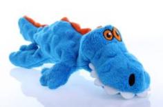 goDog Gators Small Blue with Chew Guard Technology Tough Plush Dog Toy