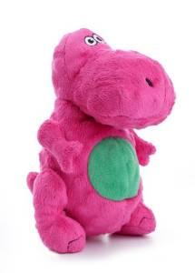 goDog Dinos T-Rex Pink Small with Chew Guard Technology Tough Plush Dog Toy
