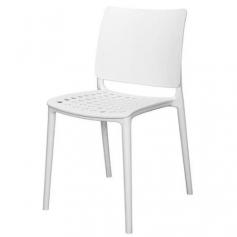Features<- Lightweight side chair designed for use in commercial or high traffic areas- Durable for use at restaurants, resorts, hotels or weddings- Constructed of injection molded resin- For indoor & #47outdoor use- Stacks 6 high- Marcay Side Chair- Frame - Polypropylene- Color - White- Dimensions - 17 in- x 18 in- x 31 in- SKU: SRCT126