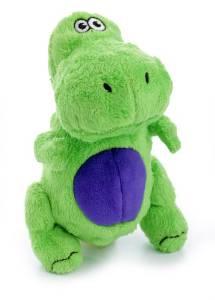 goDog Dinos T-Rex Green Small with Chew Guard Technology Tough Plush Dog Toy