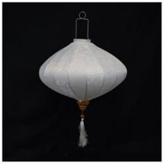 This is our new Vietnamese Silk Lantern for 2016! Made from 100% Brocade silk fabric with Jacquard weave designs stretched over a high-quality metal frame with a matching tassel below. PaperLanternStore's new premier Diamond Shaped Silk Lanterns are inspired by Vietnamese artisans and is meant to bring good fortune to you, your family, and your business. Expands like an umbrella in less than a minute and will be ready to hang and look amazing for any stage, event venue or New Year celebration. These beautiful Vietnamese lanterns, which are sometimes referred to Chinese Lanterns, are available in 3 colors and 5 sizes ranging from 13.75 inches wide x 12 inches long (w/o tassel) all the way up to 31 inches wide x 24.75 inches long (w/o tassel). This highly visible silk lantern is perfect for displaying indoors or outdoors in any party, wedding, hotel, or nightclub. Product Dimensions: Main Lantern Width: 24.5 Inches. Main Lantern Length: 22 Inches. Handle Length: 10.25 Inches. Tassel Length: 11 Inches. Overall Dimensions (Inches, Width x Length): 24.5 W x 43.25 L. Color: White. Shape: Diamond.
