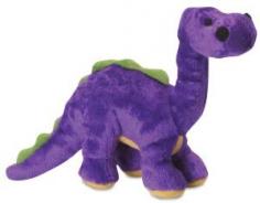 goDog Dinos Bruto Purple Small with Chew Guard Technology Tough Plush Dog Toy