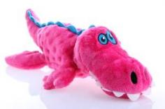 goDog Gators Large Pink with Chew Guard Technology Tough Plush Dog Toy