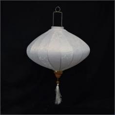 This is our new Vietnamese Silk Lantern for 2016! Made from 100% Brocade silk fabric with Jacquard weave designs stretched over a high-quality metal frame with a matching tassel below. PaperLanternStore's new premier Diamond Shaped Silk Lanterns are inspired by Vietnamese artisans and is meant to bring good fortune to you, your family, and your business. Expands like an umbrella in less than a minute and will be ready to hang and look amazing for any stage, event venue or New Year celebration. These beautiful Vietnamese lanterns, which are sometimes referred to Chinese Lanterns, are available in 3 colors and 5 sizes ranging from 13.75 inches wide x 12 inches long (w/o tassel) all the way up to 31 inches wide x 24.75 inches long (w/o tassel). This highly visible silk lantern is perfect for displaying indoors or outdoors in any party, wedding, hotel, or nightclub. Product Specifications: Main Lantern Width: 31 Inches. Main Lantern Length: 24.75 Inches. Handle Length: 11.75 Inches. Tassel Length: 13 Inches. Overall Dimensions (Inches, Width x Length): 31 W x 49.50 L. Color: White. Shape: Diamond.