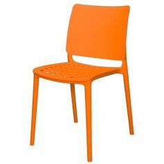 Features<- Lightweight side chair designed for use in commercial or high traffic areas- Durable for use at restaurants, resorts, hotels or weddings- Constructed of injection molded resin- For indoor & #47outdoor use- Stacks 6 high- Marcay Side Chair- Frame - Polypropylene- Color - Orange- Dimensions - 17 in- x 18 in- x 31 in- SKU: SRCT124