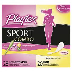 New! Two Kinds Of Sport Level Protection&Trade; Together In 1 Package Designed For Dual-Form Users - Package Has Sport Regular & Super Tampons & Sport Actifresh Feminine Liners Flex-Fit&Trade; Design To Help Move With Your Body & Maintain A Great Fit Convenient Pack With Tampons & Liners Odor Shield&Trade; Technology Designed To Help Neutralize Odors No Matter How You Play, Playtex Sport Has You Covered. This Package Has Unscented Sport Tampons In Regular And Super Absorbency And Sport Actifresh Feminine Liners. With 2 Kinds Of Sport Level Protection&Trade; Together In 1 Convenient Package, The Playtex Sport Tampons And Liners Combo Pack Helps Provide 360&Deg; Sport Level Protection And Flexfit&Trade; Design That Helps Move With Your Body While Maintaining A Great Fit While The Odor Shield&Trade; Technology Helps Neutralize Odors. Includes: 28 - Unscented Tampons, 16 Regular & 12 Super 20 - Liners Made In Usa *For Hygienic Reasons, Once This Personal Care Product Is Opened It Cannot Be Returned.