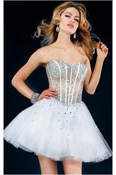Perfect White A-line Lace-up Homecoming Dresses
