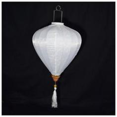 This is our new Vietnamese Silk Lantern for 2016! Made from 100% Brocade silk fabric with Jacquard weave designs stretched over a high-quality metal frame with a matching tassel below. PaperLanternStore's new premier Garlic Umbrella Shaped Silk Lanterns are inspired by Vietnamese artisans and is meant to bring good fortune to you, your family, and your business. Expands like an umbrella in less than a minute and will be ready to hang and look amazing for any stage, event venue or New Year celebration. These beautiful Vietnamese lanterns, which are sometimes referred to Chinese Lanterns, are available in 3 colors and 5 sizes ranging from 12 Inches x 14.5 inches long (w/o tassel) all the way up to 28 Inches x 30.25 inches long (w/o tassel). This highly visible silk lantern is perfect for displaying indoors or outdoors in any party, wedding, hotel, or nightclub. Product Dimensions: Main Lantern Width: 17.5 Inches. Main Lantern Length: 21 Inches. Handle Length: 6 Inches. Tassel Length: 11 Inches. Overall Dimensions (Inches, Width x Length): 17.5 W x 38 L. Color: White. Shape: Garlic.