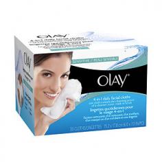 Olay 4-in-1 Daily Facial Cloths, Sensitive, 33 ea (Product received may temporarily differ from image shown due to packaging update. Image will be revised, shortly) One cloth contains the cleansing power of a cleanser, toner, mask or scrub 1 1 Soap free 2 Oil Free 3 Dermatologist Tested 4 Non-Comedogenic (Won t Clog Pores) 5 Remove dirt, oil and make-up, even waterproof mascara, 2X better than Basic Cleansing 6 Hydrates to Leave You with a Soft, Smooth Complexion 7 Gentle Enough for Daily Use, Even on Sensitive Skin 8 Remove Impurities and Gently Exfoliate with a Combination of Soap ndash;Free Cleansers and Conditioners 9 Double ndash;sided to thoroughly cleanse Away Oil and Impurities In just one week, Olay Daily Facials visibly improve skin s condition for healthier, smoother, more beautiful skin. These soft-textured, fragrance-free cloths for sensitive skin gently cleanse and remove make-up for a fresh clean feeling while conditioning to soothe skin with light Olay moisturizers.