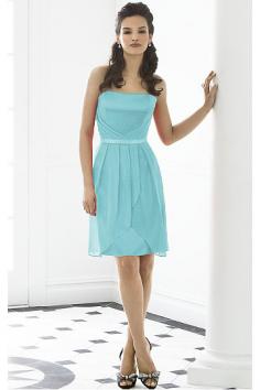 Chiffon Strapless Zipper Empire Sleeveless Bridesmaid Dresses