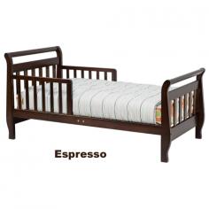 This DaVinci toddler bed combines style and quality. Sleigh design provides a classic look, while the New Zealand pine construction and nontoxic finish make it a durable and safe choice. Find more bedroom essentials at Kohls.com. Guardrail keeps your little one protected. Details: 28 1/8H x 56 7/8W x 29 1/2D Wood Spot clean Mattress not included Some assembly required Imported Manufacturer's 1-year warranty Model numbers: Cherry: M2990C Ebony: M2990E Espresso: M2990Q Promotional offers available online at Kohls.com may vary from those offered in Kohl's stores. Size: TODDLER. Color: Brown. Gender: Unisex. Age Group: Kids. Material: Wood/Pine.