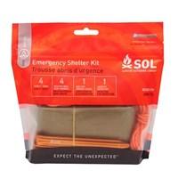 The SOL Emergency Shelter Kit contains everything you need to Build-an-Emergency Shelter. The Kit comes with 4-High Quality Aluminum Tent Spikes, 4-Glow-in-the-Dark Cord TENSIONERS, 4-1/10" (2.5mm) Reflective Guide Lines, a 2.5 mil Super Heat Sheet Emergency Blanket and Emergency Shelter Rigging Instructions. Wind & Waterproof and 90% Heat Reflective, the Heavy Duty Emergency Blanket will keep you Warm-and-Dry and is Tough-Enough to Survive Multiple Adventures. The Emergency Blanket is 2 1/2 Times Thicker, Strength to Rig into a Tarp 2.5 mil, compared to 1 mil blankets, Super Heats-Sheets Fabric is Waterproof and Windproof and will withstand High Winds. Keeps You Warm, Reflects 90% of Radiated Body Heat to help keep you warm. 100% Wind and Waterproof to Shield you from the Elements. Unmatched Versatility can be used as an Emergency Blanket, Ground Cloth, Gear Cover, Emergency Shelter or whatever suits your needs. Designed for 1-Person for Multiple Days Use, its perfect for Ski/Snowboarding, Hiking/Backpacking, Alpine/Rock Climbing, Expeditions/Adventure Travel, Hunting/Fishing and Emergency Prep. The Kit weighs 8.4oz (241g) and measures (H x W x D) 6.5" x 7.5" x 2" (16.5cm x 19cm x 5cm) and is a must for the serious outdoor enthusiast.