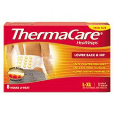 Lower Back & Hip Pain-Relieving HeatWrap 8-Hour L/XL Get relief where you need it most with soothing HeatWraps specially designed to fit your lower back and hip. Wraps deliver heat that penetrates deep warming the muscle right where it hurts-to relax soothe and unlock tight muscles for long-lasting pain relief. Wraps relieve without restricting movement allowing you to move freely while delivering therapeutic heat to relax tight back and hip muscles. Thin and discreet enough to be worn under clothing while doing chores on the move or simply relaxing. HeatWraps keep on working even after you take them off for up to 16 hours of back pain relief. Thatâ&euro; s 8 hours of heat while you wear it plus 8 hours of relief after you take if off. Description: Lower Back & Hip HeatWrap 8 Hours L/XL 1/Pack; Quantity: 1 each.