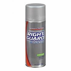 Trusted Right Guard strength for the active man. Provides all day protection against odor. Helps protect your clothes with its anti-stain formulation. Dries on contact. No CFCs which deplete the ozone layer. Meets EPA clean air standards. Made in USA.