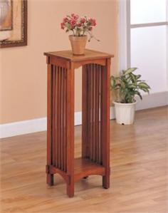 Coaster realizes the importance of your home, which is why they have an endless variety of furniture in countless styles and designs. The designs are capable of fitting the needs all around the home and the quality is at a level you can trust. This Mission style plant stand is made from solid oak, and has a square top and bottom shelf to showcase your plants. Simple assembly required. Dimensions: 11.5" L x 11.5" W x 30" H; 12.41 lbs.