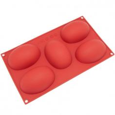 Have you wanted to make and bake some cakes in half eggs shape, but failed to keep that shape? Worry no more! With Freshware's SL-115RD 5-Cavity Half Egg Cake Silicone Mold & Baking Pan, you can now create your cakes in perfect half egg shapes with ease, and up to 5 half egg cakes at a time! Great for Easter holiday! This flexible baking pan is made using high quality food-grade silicone with non-stick surface, which releases the baked goods easily and cleans easily with no greasing required. So, why wait? Switch to silicone bakewares today, and enjoy the benefits right away! Simply pour your favorite recipe in the mold, bake, and cool completely. This flexible silicone pan offers a non-stick surface that allows the baked goods to pop right out with no mess and no fuss. Since silicone mold is freezer safe, it is great for chilled and frozen foods such as ice cream cakes and gelatins. Cleaning is a breeze: rinse the pan with hot water or place it in the dishwasher. Constructed with European and FDA-approved premium quality 100-percent food-grade silicone, it resists stains and odors, and it handles temperature from -40 to +446 degrees Fahrenheit. Freshware's rust-free silicone product is also safe to use in microwave, oven, freezer, and dishwasher. Model No: SL-115RD &#124; Pan Size: 11.7-inch x 6.8-inch x 1.4-inch &#124; Cavity Size: 3.9-inch x 2.9-inch x 1.4-inch &#124; Volume: 5 x 4 oz, Total 20 oz
