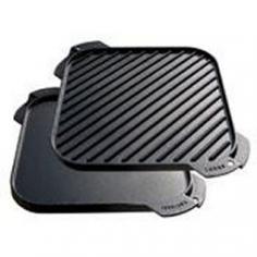 Turn any propane or gas burner into a handy griddle to cook pancakes, bacon, portabellas, and other grilled foods anywhere with the Lodge Logic Single Burner Reversible Griddle. This dual-sided griddle provides a flat side for pancakes or fish filets and a ridged side for bacon and other fried meats to give you great cooking versatility from your kitchen or camp stove. Fits 1 burner. 10-1/2" square. Weight: 8 lbs. Made in USA. Manufacturer model #: LSRG3. Versatile, dual-sided griddle Fits over a single propane or gas burner Flat on one side, ridged on the other10-1/2" square griddle Pre-seasoned cast iron construction - durable and ready to cook out of the box Introducing Lodge Logic: Ready-to-use cast-iron cookware, pre-seasoned for consistent performance! For more than 100 years, Lodge has been perfecting the process of making cast-iron cookware, formulating the perfect metal chemistry to create durable cookware with incredible heat retention and distribution. In the past, the seasoning process was never complete until someone cooked countless batches of fried chicken, catfish and cornbread in the pan or pot to burnish it to a black patina, creating a piece of cookware that could be handed down like an heirloom. Lodge Logic removes the waiting, thanks to a newly-developed seasoning process. Lodge's electrostatic spray system applies a proprietary vegetable oil combination to deeply penetrate the pores of the iron. The result? Seasoned cast-iron cookware from Lodge you can use it right out of the box.