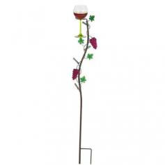 PICI1066 Features Pattern: Vineyard Finish: Brown Product Type: Wine glass holder Primary Material: Metal Dimensions Overall Height - Top to Bottom: 38" Overall Width - Side to Side: 5" Overall Product Weight: 2 lbs