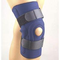 Safe - T - Sport Hinged Stabilizing Knee Stabilizing Brace Navy XXL Neoprene knee sleeve with durable steel hinged reinforcements allow for flexion limiting medial/lateral movement with a 180&ordm; hyperextension stop. Hinge is in neoprene covered pocket for added comfort. Brace includes a superior horseshoe for added patella stability. Two loop lock straps can be adjusted to give the most intimate and comfortable fit while helping prevent brace migration. Sports neoprene with nylon terry liner has a soft seamless feel against the skin. Open patella and easy slip on style. Color & Size - Navy XXL