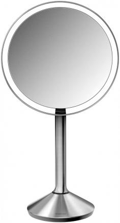 simplehuman6. 5" Sensor Makeup Mirror DetailsSeeing yourself accurately is essential to your beauty regimen. That's why simplehuman designed its sensor mirrors with a tru-lux light system that simulates natural sunlight and allows you to see yourself with full color variation. Unlike traditional vanity mirrors, simplehuman's sensor mirrors show you when your makeup is color-correct and flawless and their long-lasting LEDs will never burn out. The mirrors also use ultra-clear, high-quality glass for superior reflectivity and clarity. This mirror is cordless and recharges easily with an included USB cord and adapter. The 6. 5" sensor makeup mirror provides a distortion-free view at 7x magnification-so you see a high level of detail and a wide viewing area for general grooming needs. Key features include: Sensor on/off: The mirror automatically lights up as your face approaches the mirror, no need to touch any buttons. Color accurate: The mirror's surgical-grade LEDs emit light that closely simulates natural sunlight and its full color spectrum. Bright: At 600 lux, the mirror's light system is more than twice as bright as the next best. Never change a bulb: The mirror's LED's are rated to perform like new after 40,000 hours, that's an hour a day, every day, for more than 100 years. 5 year warranty. Cordless and clutter-free: The mirror operates without messy cords that clutter your countertop. Rechargeable: Recharges using a standard USB port (cable and adapter included). One charge lasts up to 5 weeks. Adjustability: The mirror unfolds into two height positions and the mirror head swivels to the perfect angle for any viewing position. Mirror includes: USB cable and adapter. Cleaning cloth. 5 year warranty card.