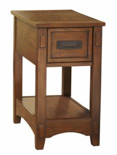 Brown side End Table Is made with veneer and hardwood solids, sure to add style and function to the decor of any living area. Dimensions: 13 W x 22 D x 23 H - Some assembly may be required. Please see product details.