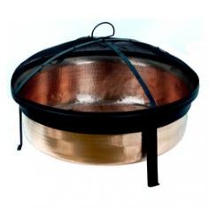 Unique fire pit with extra-deep 100% copper tub Hand-hammered for beauty and durability Heavy-duty low-profile metal frame Comes with spark guard and protective vinyl cover Dimensions: 30 diam. X 18H inches. The 100% copper tub of the CobraCo Hand Hammered Copper Fire Pit is built the old-fashioned way, and you'll be able to tell the difference. With shine and durability that you just can't get from low-quality materials and cheap factory-line manufacturing, this extra-deep tub will hold a large fire and age beautifully with you and your home. It sits in an all-metal frame with contemporary lines, and comes complete with a full-coverage dome spark guard and protective vinyl cover with elastic stretch band. About Woodstream and CobraCoA privately held company with a long-standing positive reputation, Woodstream is a global manufacturer and marketer of quality products from pets and wildlife control, and home and garden products, to bird feeders and garden decor. They have a 150-year history of excellence, growth, and innovation, and have built a strong presence in key markets through organic growth and strategic acquisitions. Most recently, Woodstream acquired CobraCo, which offers an extensive line of planters, baskets, flower boxes, and accessories. The growth of Woodstream is thanks to their customer-driven approach to product development, a dedicated design organization that focuses on innovation, quality, and safety, as well as a commitment to an industry-leading level of service. A deep 100-percent copper tub makes the CobraCo Hand Hammered Copper Fire Pit one of the most eye-catching home accents we've seen yet. Each pit is beautifully hand-hammered for a wonderfully rich, highly detailed finish each time. Sitting just 18 inches high, this low-lying pit is perfectly situated for easy conversation above its roaring flames. Simply fill with dry wood and ignite, for a rich, crackling fire that burns on and on. This set comes complete with a spark guard for increased safety and a protective vinyl cover to keep your fire pit looking great season after season.