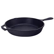 Find Cookware, Open Stock And Sets at Target.com! Cook pancakes, eggs and bacon in the Lodge pre-seasoned cast iron skillet. Made from rugged cast iron, this frying pan distributes heat uniformly throughout the base and sidewalls for even cooking. Plus, this Lodge frying pan retains heat, keeping your food hot and fresh for a long time. It has pouring lips on either side. The Lodge frying pan can be used on gas, induction and glass-ceramic stoves and even in the oven. This 12" cast iron skillet has an assist handle that provides a firm grip while handling hefty loads of food or transferring food to your serving dishes.